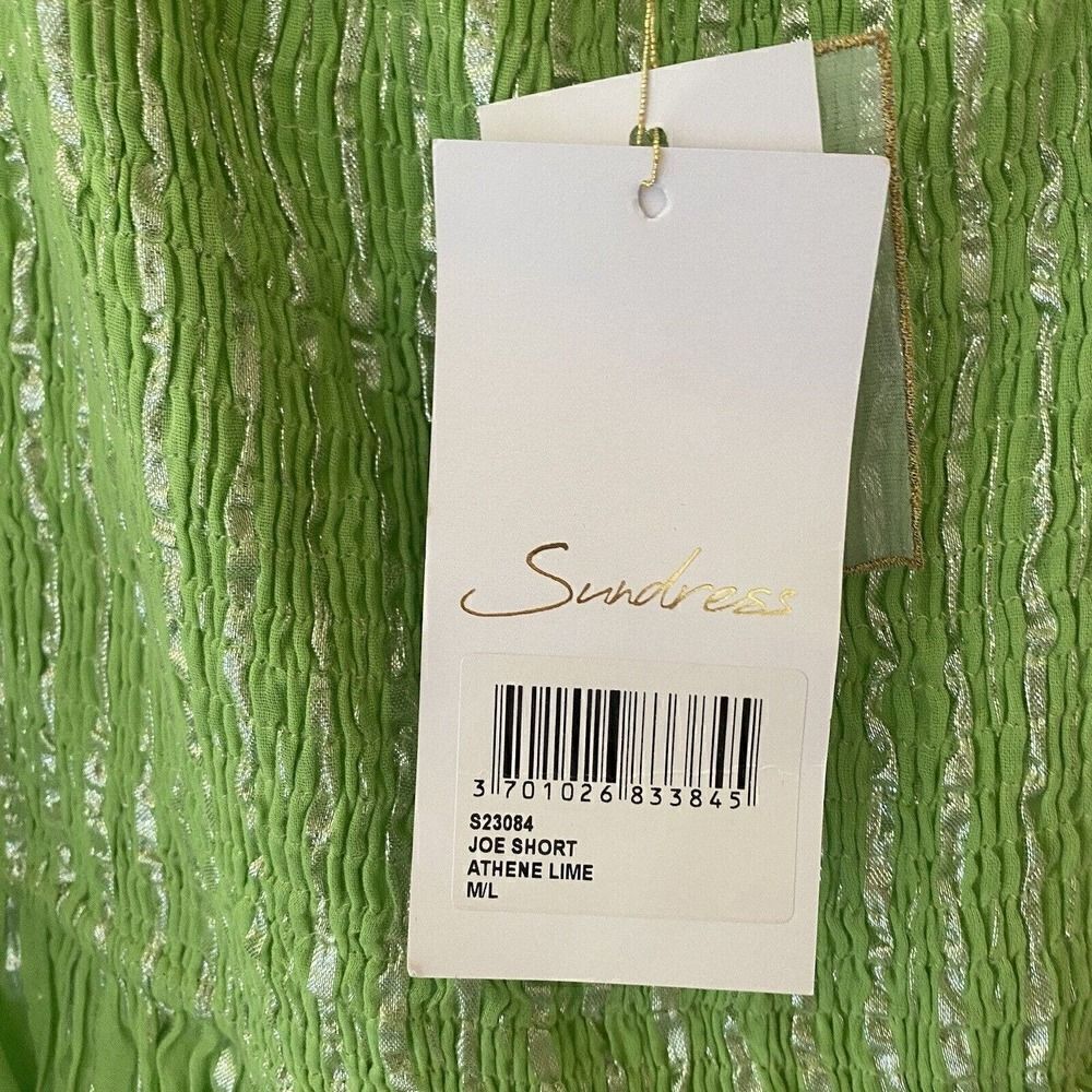 Sundress Brand Revolve Joe Short One Shoulder Athene Lime Green Cotton Nwt M/L — image 8 of 8